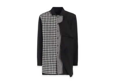 S'YTE Gingham Check Combination Front Layer Shirt "Black"