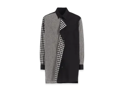 S'YTE Gingham Check Combination Draped Shirt "Black"