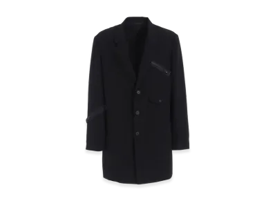 S'YTE Pe/Gabardine Zipper-Taped Long Jacket "Black"