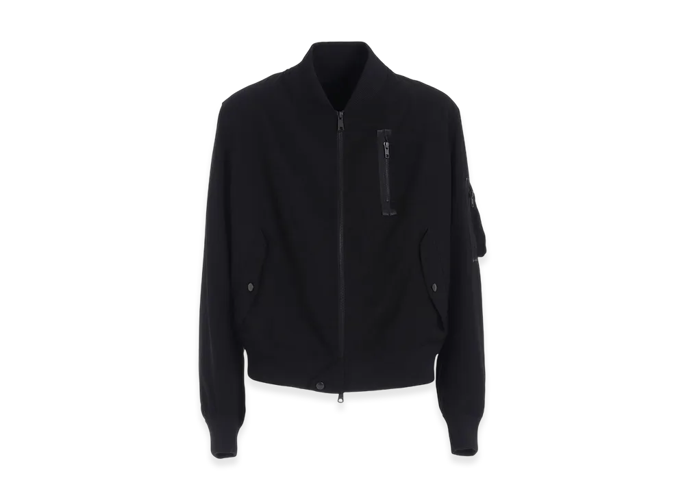S'YTE Pe/Gabardine Zipper-Taped Bomber Jacket "Black"