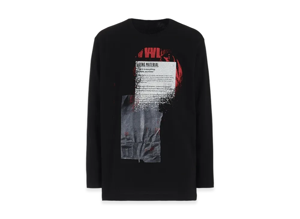 S'YTE YY Message Collage Red Graphic Long-Sleeved T-Shirt "Black"