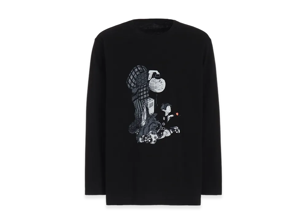 S'YTE Flowers And Lanterns Ukiyo-E Graphic Long-Sleeved T-Shirt "Black"