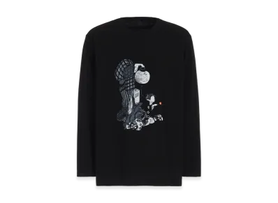 S'YTE Flowers And Lanterns Ukiyo-E Graphic Long-Sleeved T-Shirt "Black"
