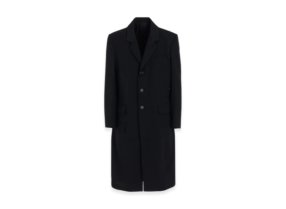 S'YTE Washer Wool Gabardine Slim Long Jacket "Black"