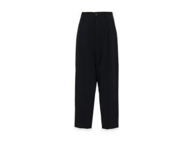 S'YTE Washer Wool Gabardine 2-Tuck Wide Pants "Black"