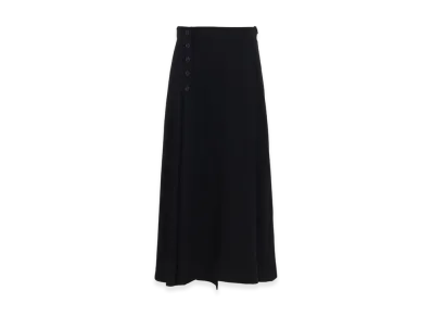 S'YTE Washer Wool Gabardine Buttoned Skirt "Black"