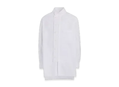 S'YTE Cotton Broad Multi-Buttoned Sleeves Stand Collar Shirt "White"