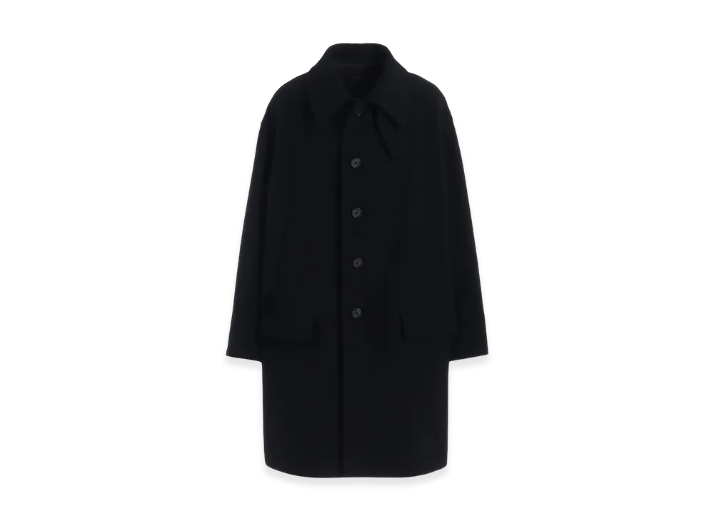 S'YTE Double-Weave Melton Oversized Soutien Collar Coat "Black"