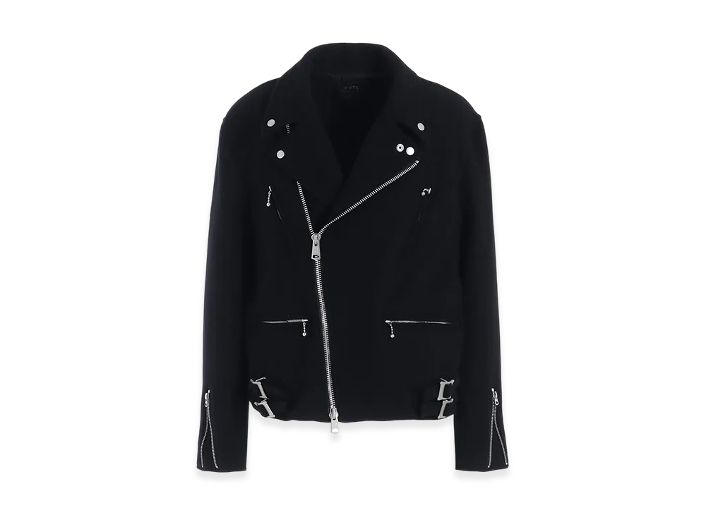 S'YTE Double-Weave Melton Oversized Motorcycle Jacket "Black"