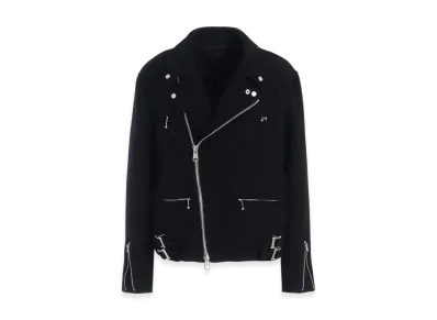 S'YTE Double-Weave Melton Oversized Motorcycle Jacket "Black"