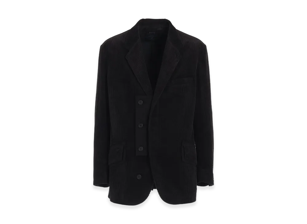 S'YTE 6W Soccer Corduroy Oversize Notched Lapel Jacket "Black"