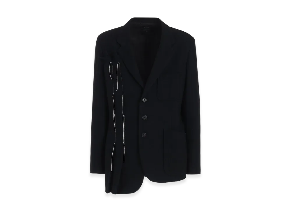 S'YTE Wool Viyella Asymmetrical Pleated Jacket "Black"