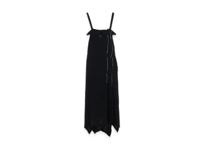 S'YTE Wool Viyella Pleated Shoulder Strap Dress "Black"