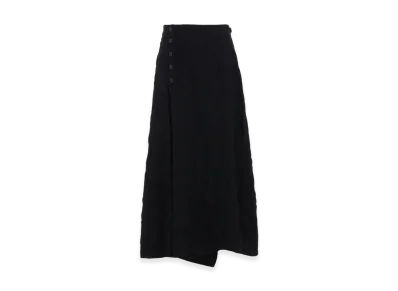 S'YTE Fulling Finished Shadow Check Buttoned Skirt "Black"