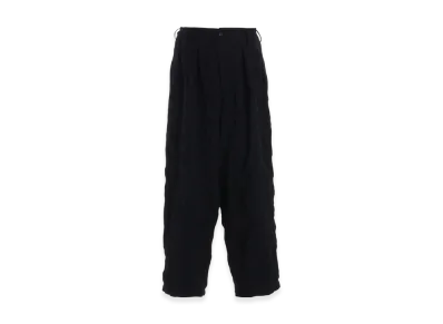 S'YTE Fulling Finished Shadow Check 3-Tuck Wide Trousers "Black"