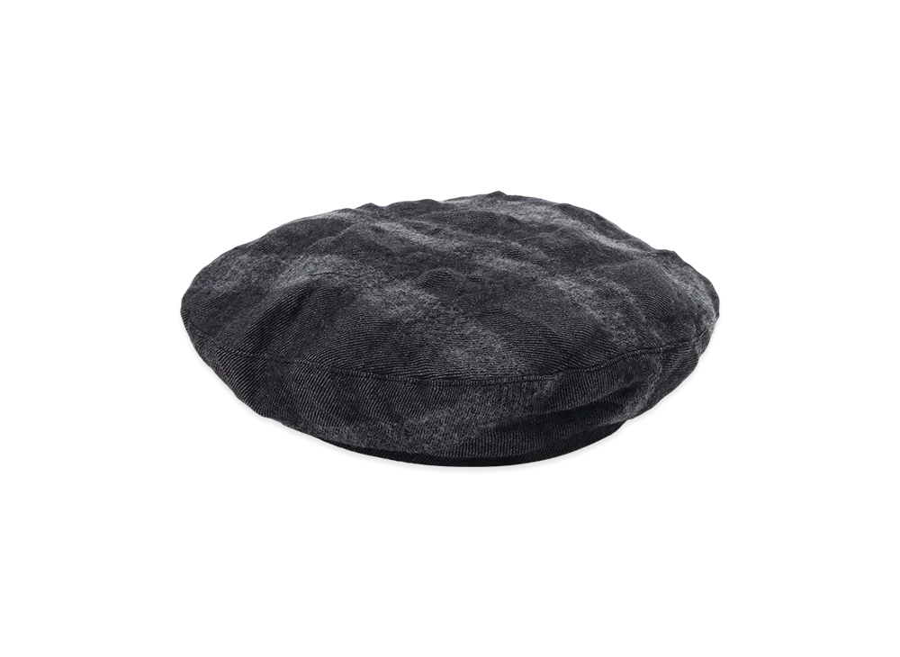 S'YTE Fulling Finished Shadow Check Beret "Gray"