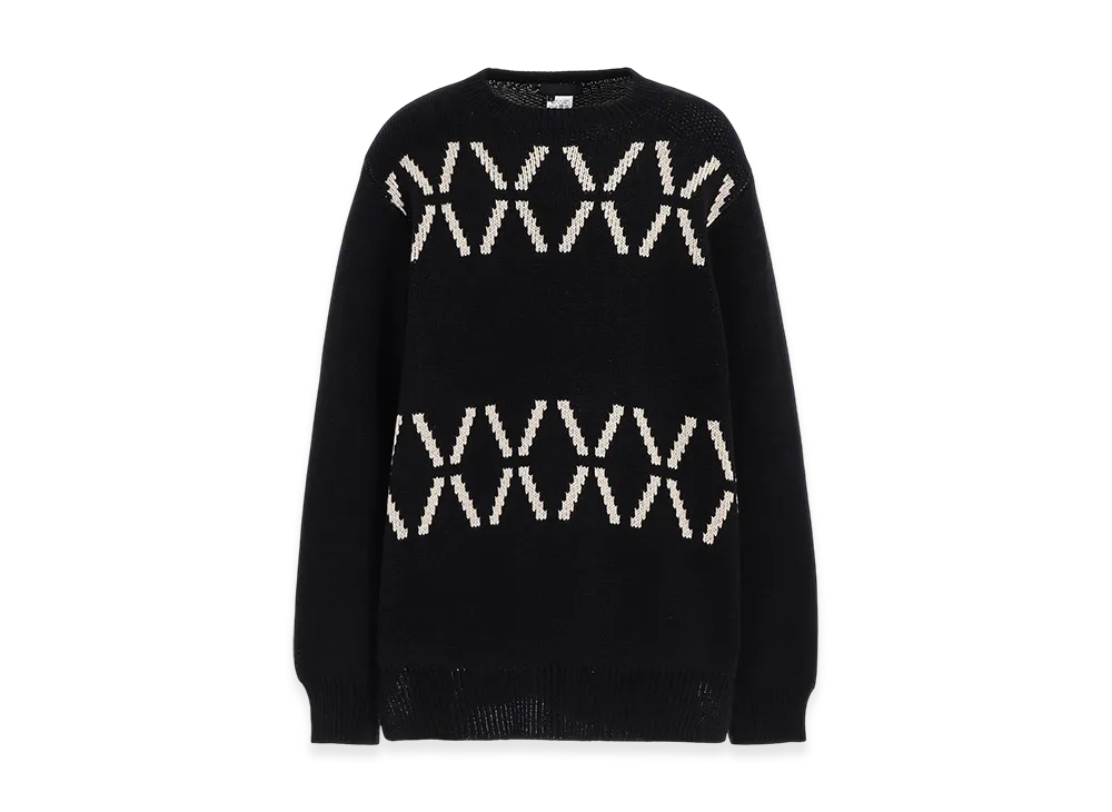 S'YTE Bulky Wool Birds Eye Reversible Pullover "Black"
