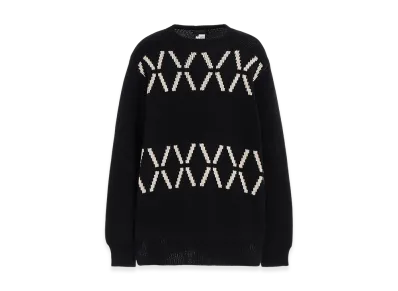 S'YTE Bulky Wool Birds Eye Reversible Pullover "Black"