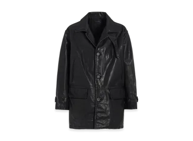 S'YTE Buffalo Washed Leather Car Coat "Black"