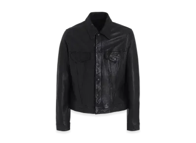 S'YTE Vegetable Tanned Sheep Leather Trucker Jacket "Black"