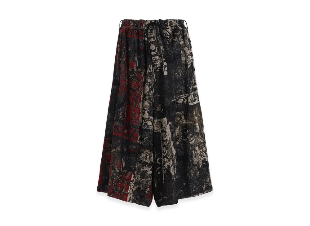 サイト フローラルジャカード キュロットパンツ "レッド"