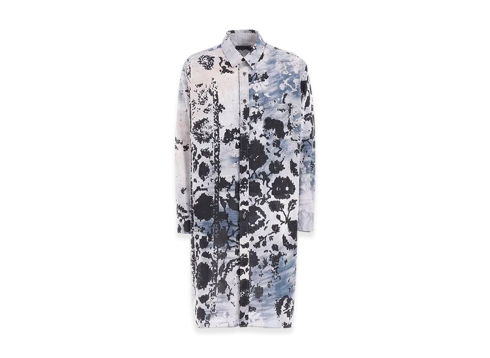 S'YTE Floral Print Button Slits Long Shirt "Blue"
