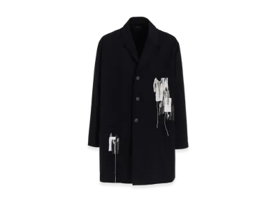 S'YTE Cotton Twill "Boro" Applique Long Jacket "Black"