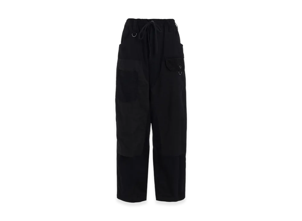S'YTE Various Fabrics Crazy Patchwork Double Knee Painter Pants "Black"