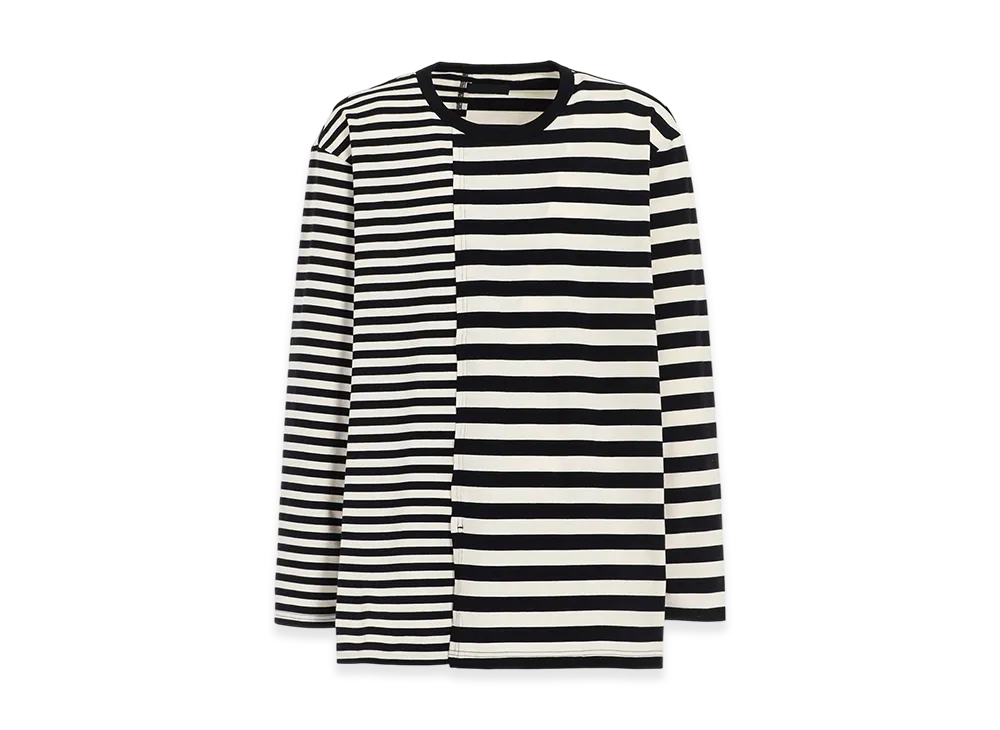 S'YTE Thin Stripe Thick Stripe Shifting Long Sleeve T-Shirt "Beige/Black"