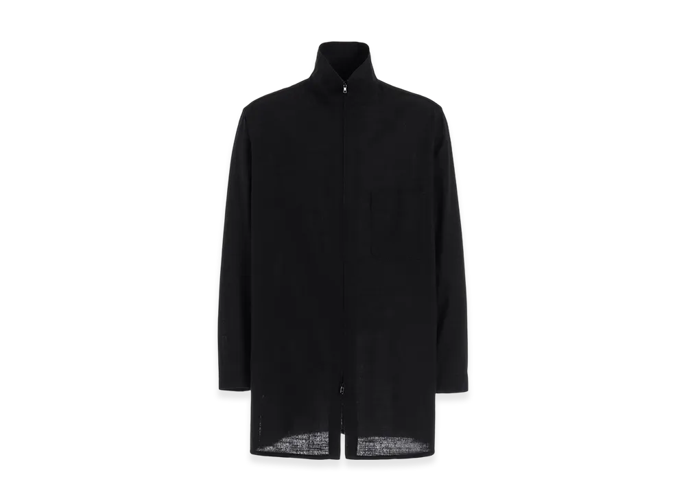 S'YTE Khadi Cotton Stand Collar Zipper Shirt "Black"