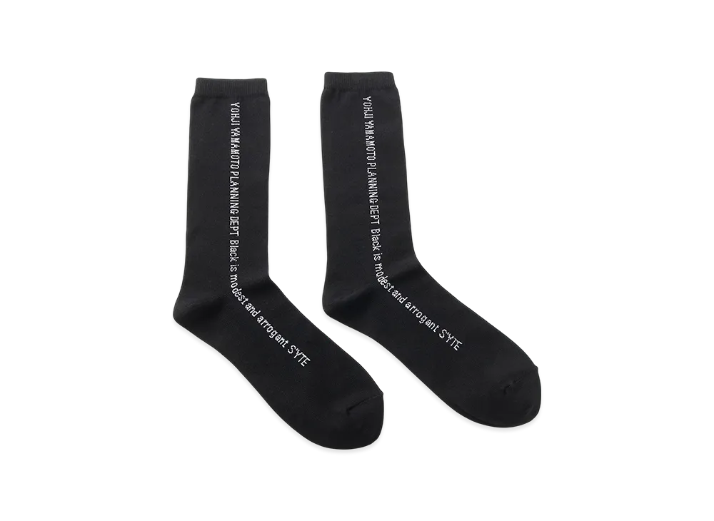 S'YTE Cotton Plain Stitch Black Is Modest Line Socks "Black"
