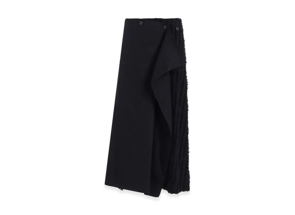 S'YTE Jacquard Fringe Stripe Wrap Skirt "Black"