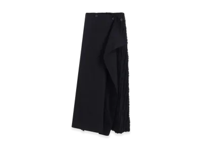 S'YTE Jacquard Fringe Stripe Wrap Skirt "Black"