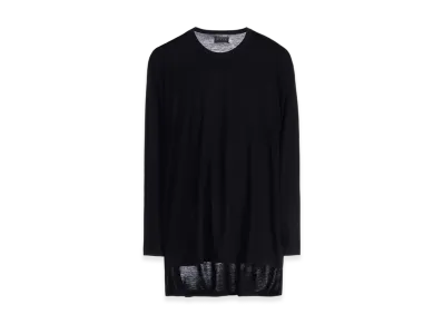 S'YTE Rayon Jersey Side Slit Long-Sleeved T-Shirt "Black"