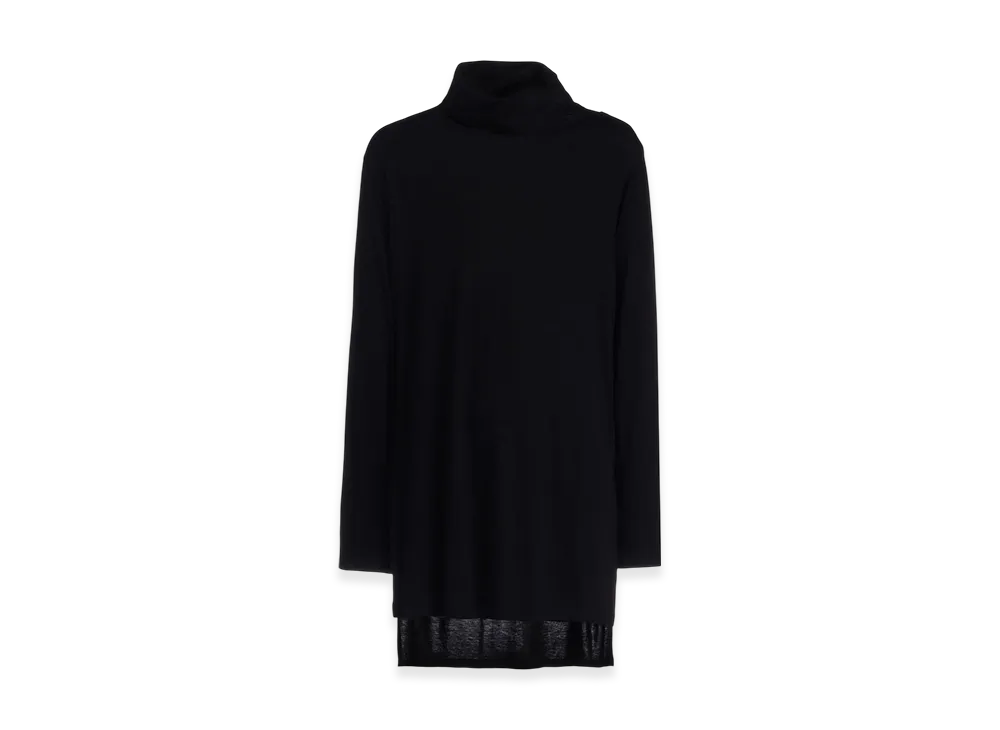 S'YTE Rayon Jersey High Neck Long-Sleeved T-Shirt "Black"