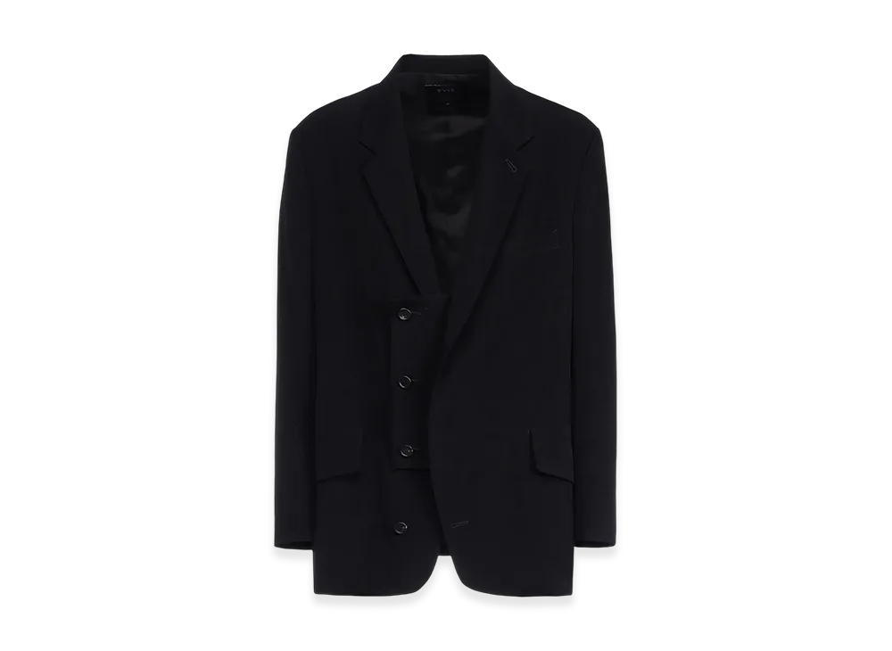 S'YTE Crepe de Chine Oversize Notched Lapel Jacket "Black"