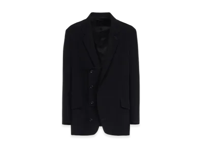 S'YTE Crepe de Chine Oversize Notched Lapel Jacket "Black"