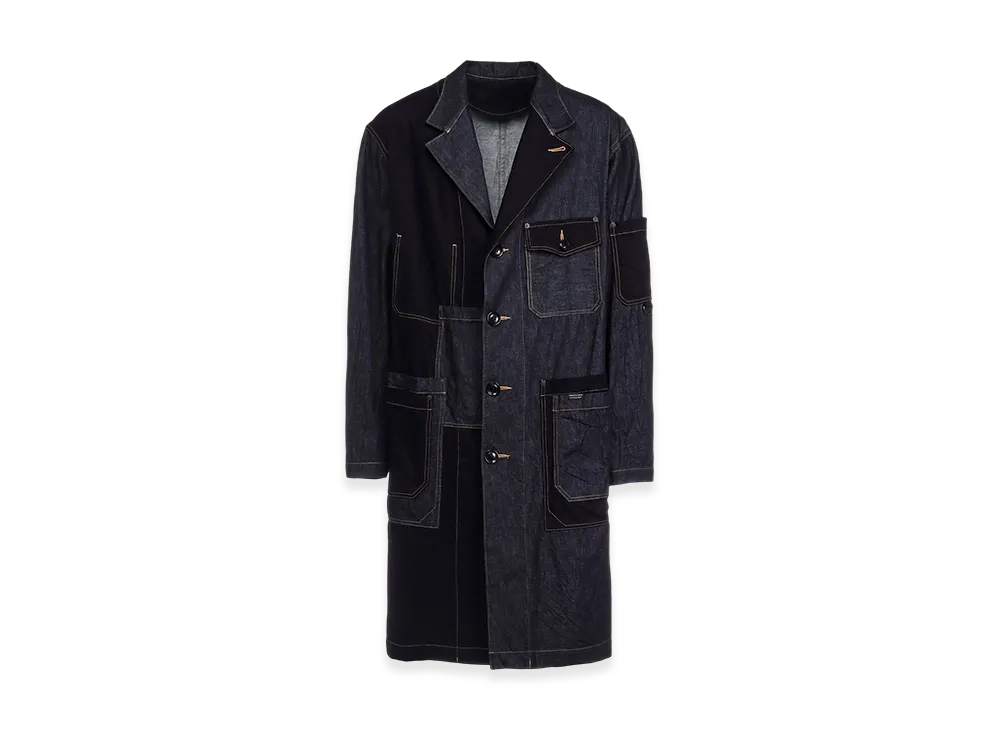 S'YTE 7oz Denim Crazy Patchwork Shop Coat "Indigo"