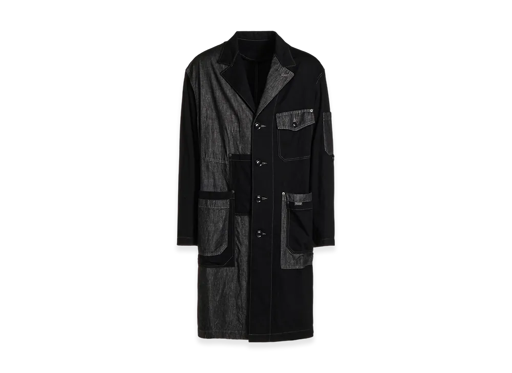 S'YTE 7oz Denim Crazy Patchwork Shop Coat "Black"