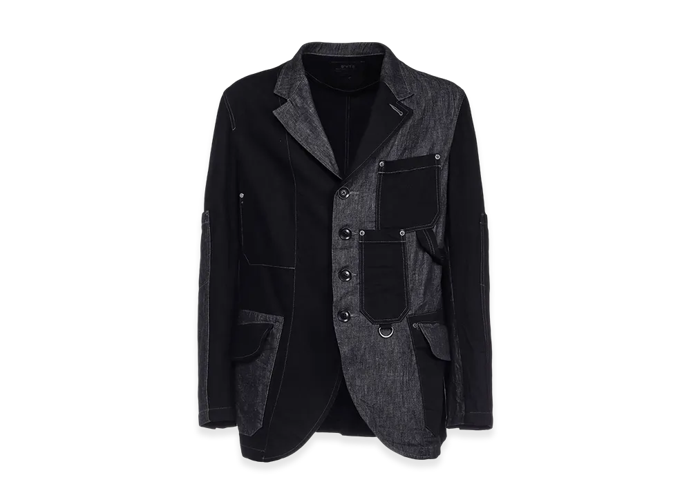 S'YTE 7oz Denim Crazy Patchwork Jacket "Black"