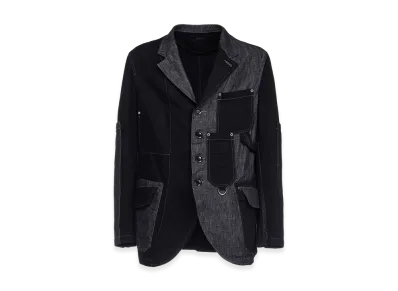S'YTE 7oz Denim Crazy Patchwork Jacket "Black"