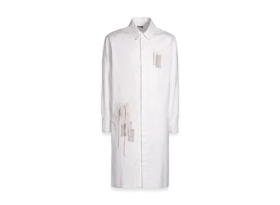 S'YTE Cotton Twill "Boro" Applique Long Shirt "White"