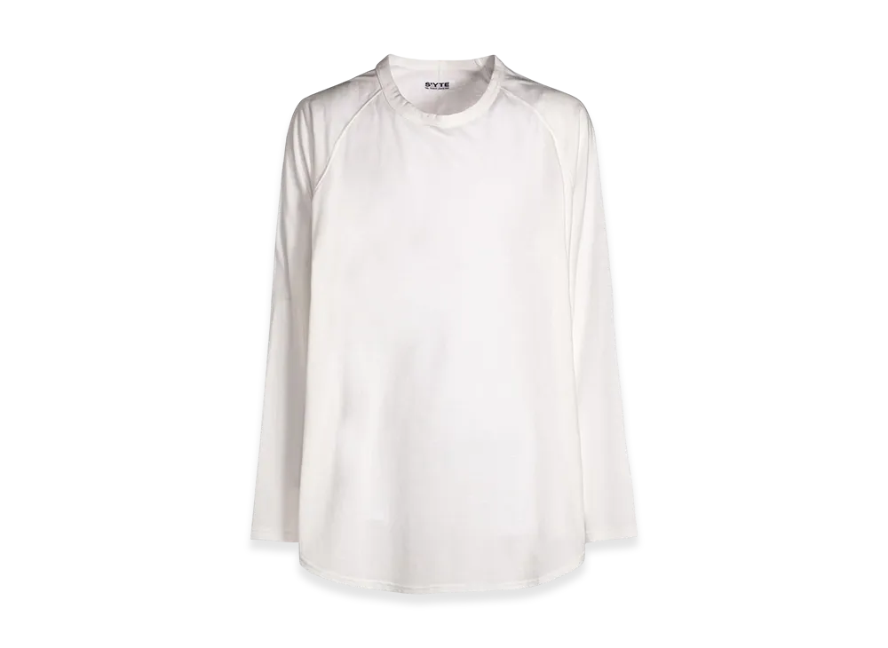 S'YTE Soft Jersey Back Center Stitch Oversized Raglan Sleeve T-Shirt "White"