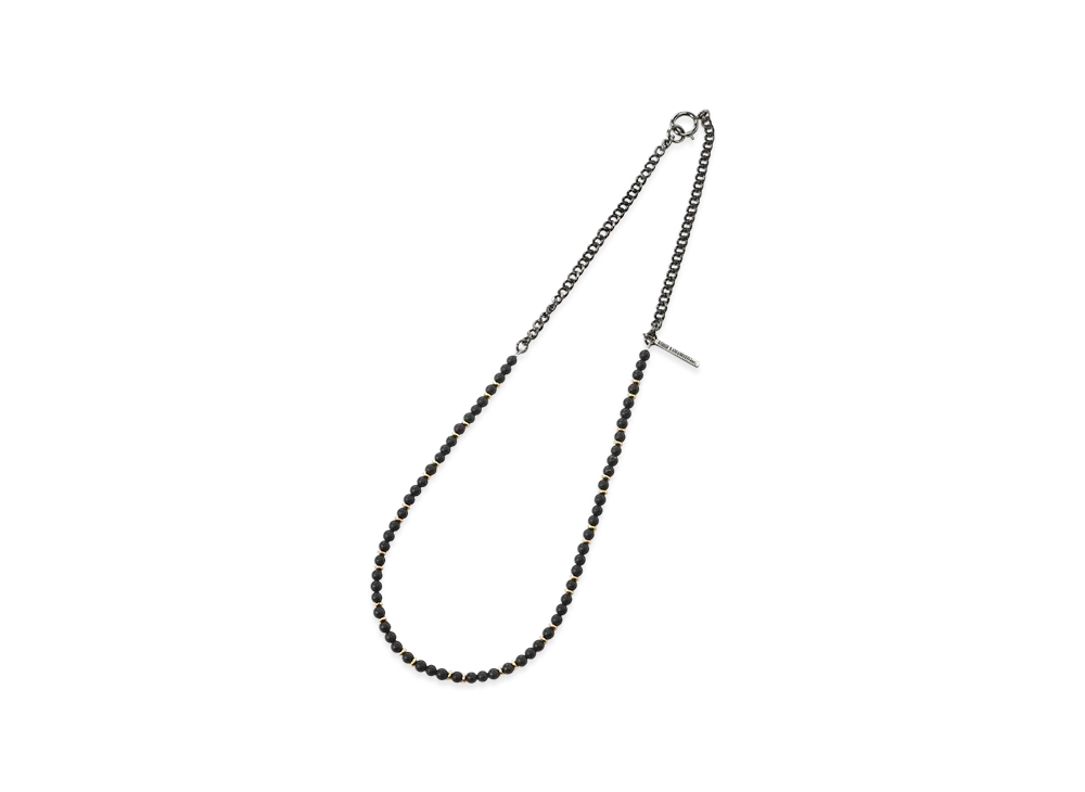 S'YTE Frost Onyx Gold Brass Beads Necklace Bless "Black"
