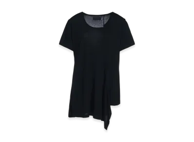 S'YTE Rayon Jersey Deconstructed Asymmetrical Design T-Shirts "Black"