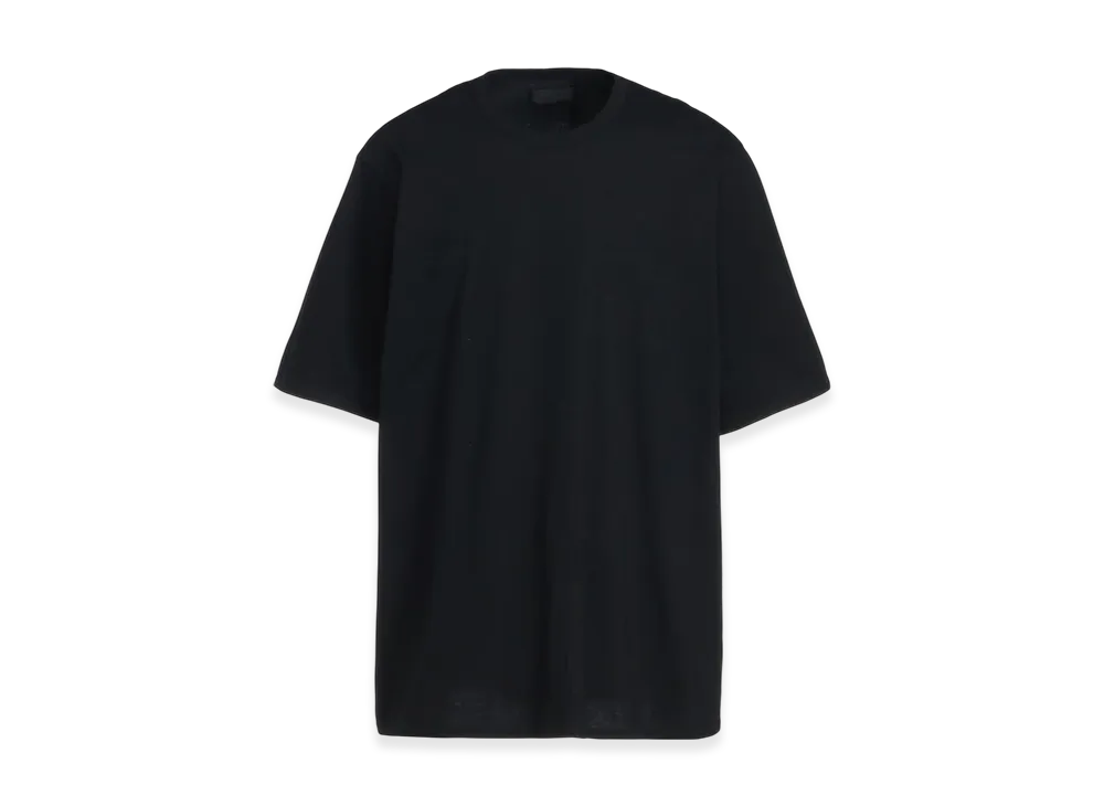 S'YTE Cotton Jersey Vertically Grafted T-Shirt With Hem Slits "Black"
