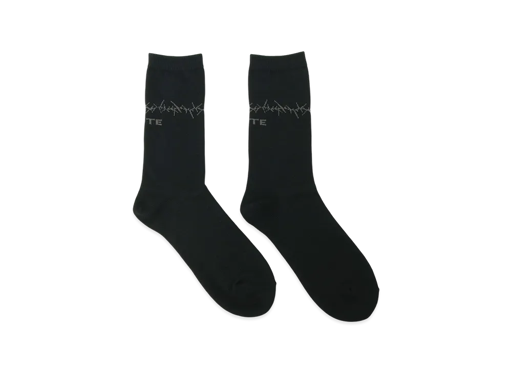 S'YTE Cotton Plain Stitch Thorny Pattern Socks "Black"