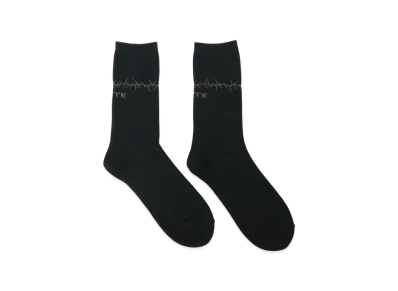 S'YTE Cotton Plain Stitch Thorny Pattern Socks "Black"