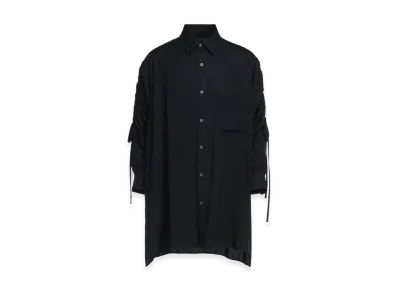 S'YTE Rayon Washer Twill Oversized Shirt With Gathered Strings "Black"