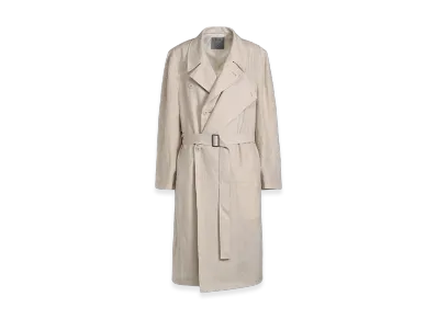 S'YTE Linen Gauze Double-Breasted Coat With Double-Tailored Left Front "Beige"